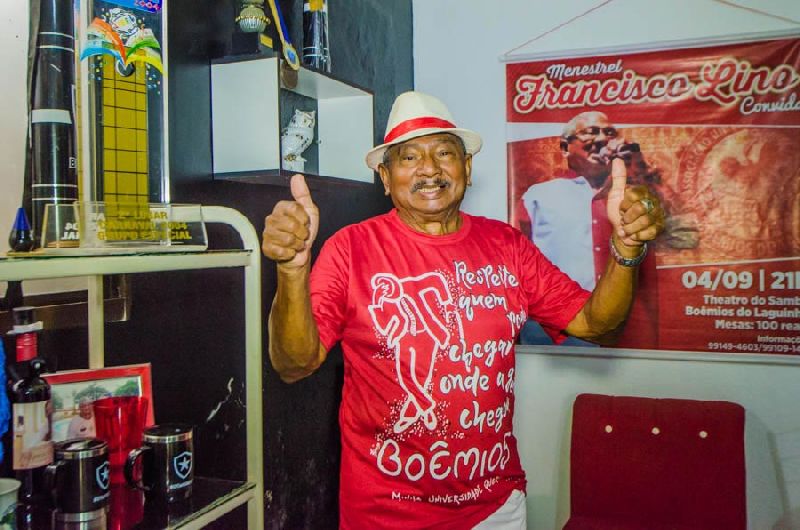 Francisco Lino é um do fundadores da Universidade do Samba Boêmios do Laguinho