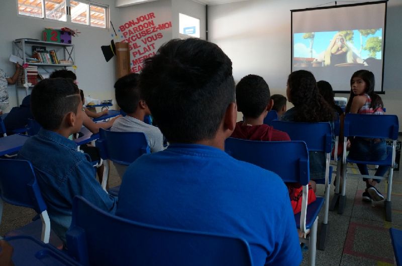 Exibição do filme foi destinada a alunos do 5º ano do ensino fundamental da Escola Estadual Professora Marly Maria e Souza da Silva
