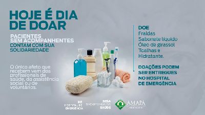 notícia: Hospital de Emergência realiza campanha para apadrinhamento de pacientes desacompanhados