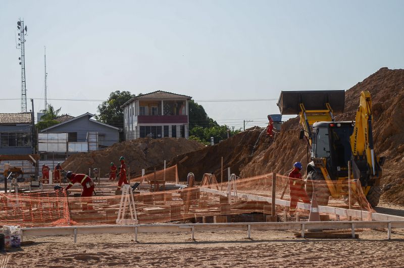As obras avançam para o início das edificações dos pavimentos do prédio