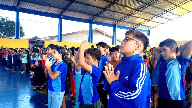 O ensaio, que reuniu alunos de diferentes escolas, foi marcado por dedicação e momentos de descontração