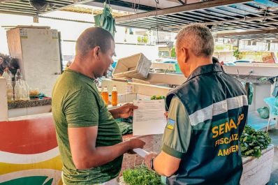 notícia: Governo do Amapá promove ação educativa nas feiras de Macapá para reforçar período de defeso do caranguejo 