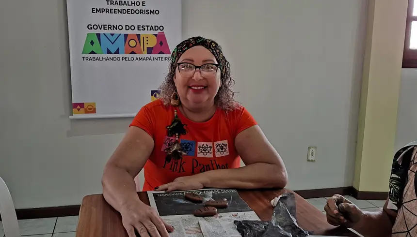 Foto: Ascom/Sete Artesã Alcicleia Souza disse que a oficina é mais um aprendizado na vida profissional