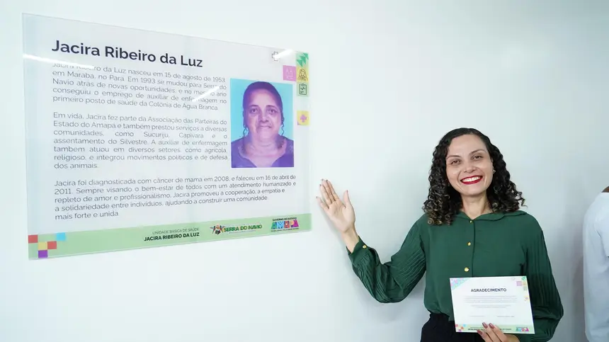 Tayanne Ariane, neta da homenageada que deu nome à UBS