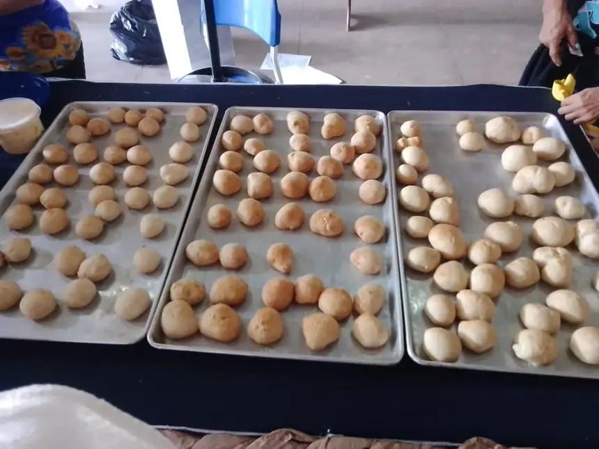 Os pães produzidos pelos alunos 