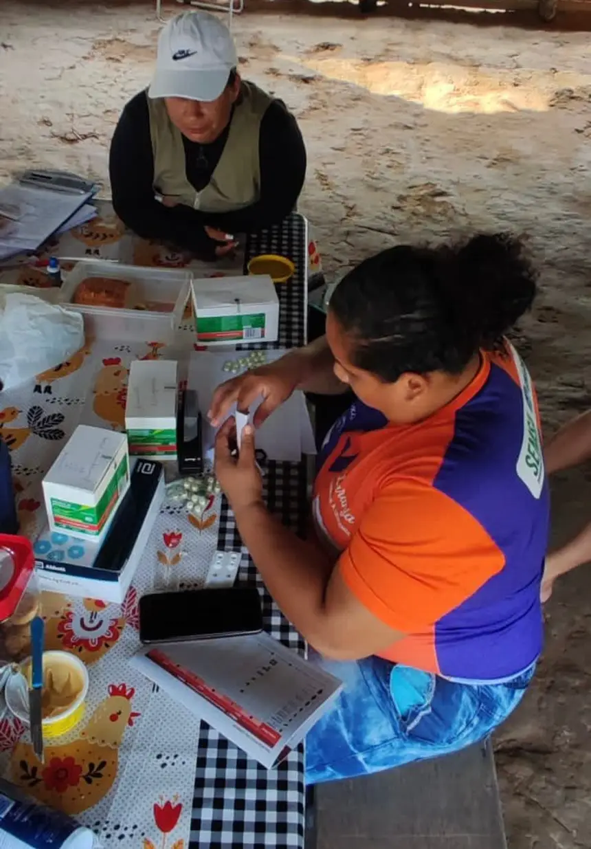 Entrega de medicamentos no Lourenço para o tratamento da malaria