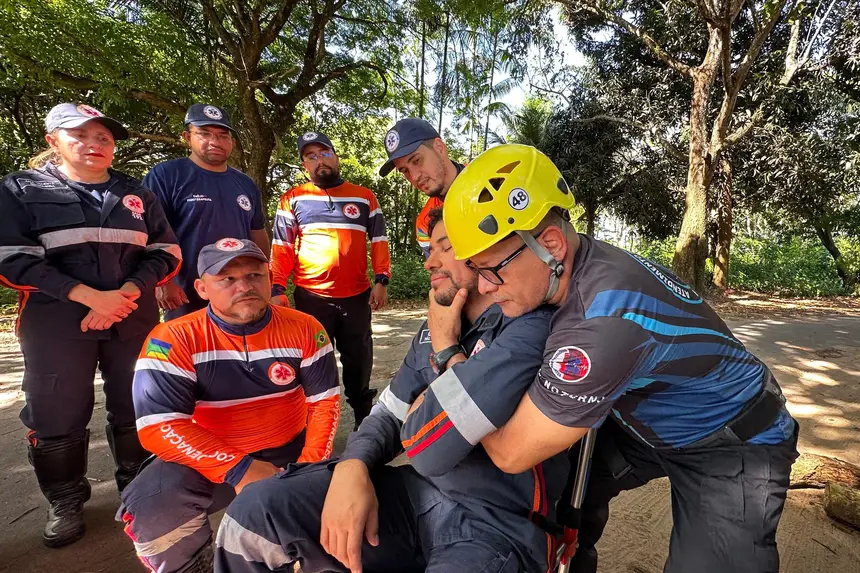 Umas das diversas capacitações que a equipe do Samu faz durante o ano