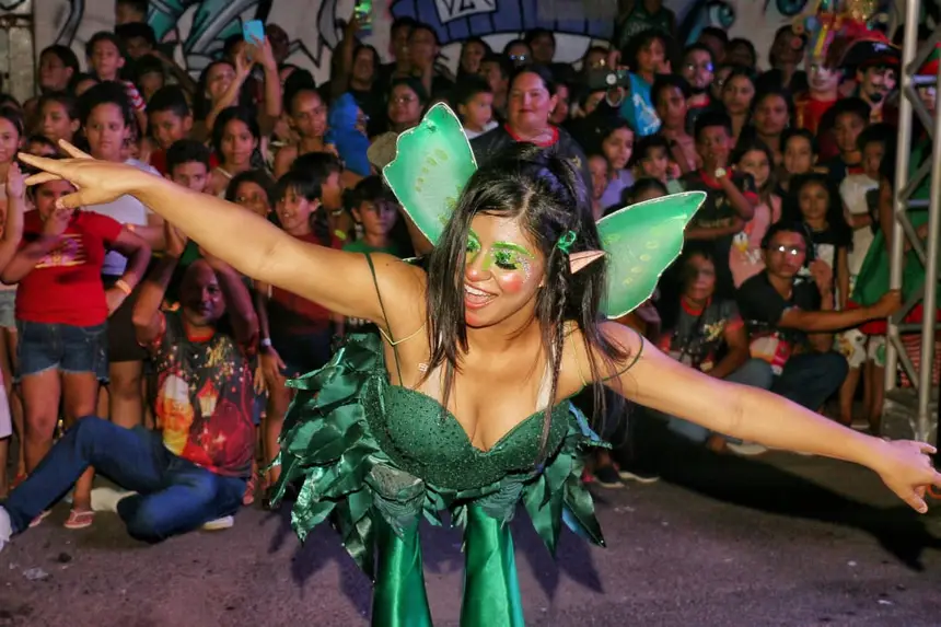 A personagem fadinha da Terra do Nunca amiga do Peter Pan em sua maravilhosa exibição 