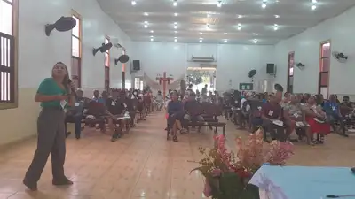 notícia: Governo do Amapá realiza palestra sobre saúde e proteção à vida na 5ª Conferência Municipal dos Direitos da Pessoa Idosa, em Oiapoque  