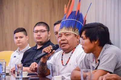 Cacique Aikyry Waiãpi, presidente da Associação Indígena Wajãpi (AIW)