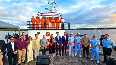 notícia: Com novas tecnologias para a navegabilidade e desenvolvimento, governador Clécio Luís celebra chegada do Navio Hidrográfico Amapá Explorer