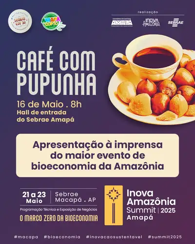 notícia: Governo do Estado e Sebrae Amapá realizam 'Café com Pupunha' para apresentar o Inova Amazônia Summit