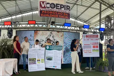 notícia: Governo do Amapá apresenta projetos do Programa Afrocientista durante a 5ª Conferência Estadual de Igualdade Racial, em Mazagão Velho