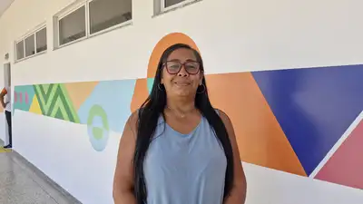 notícia: ‘É a realização de um sonho’, conta pedagoga da Escola Estadual Dr. Murilo Braga, entregue reconstruída pelo Governo do Amapá em Mazagão