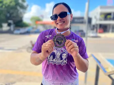 notícia: 'É mais do que uma corrida, é uma causa pela vida', diz participante da 2ª da Corrida Contra o Feminicídio, em parceria com Governo do Amapá