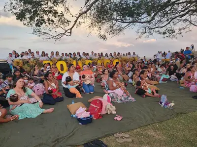 notícia: Governo do Amapá reafirma amamentação como ato natural ao promover 'mamaço' com 76 mães na Fortaleza de São José de Macapá