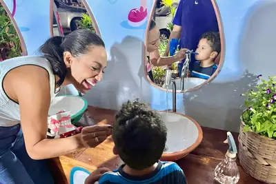 notícia: Programa Mais Sorriso leva 'escovódromo' para ensinar sobre saúde bucal de forma divertida na 54ª Expofeira do Amapá