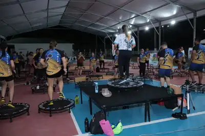 notícia: Governo do Amapá promove aulas de Power Jump na 54ª Expofeira e reforça compromisso com a saúde da população