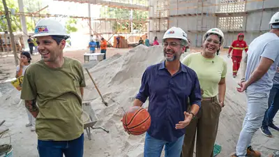 notícia: Governador Clécio Luís acompanha obras do Novo Paulo Conrado e projeta ginásio para receber ‘força total’ do esporte no Amapá