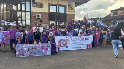 notícia: Governo do Amapá participa de marcha de combate à violência contra a mulher, em Saint-George, na Guiana Francesa  