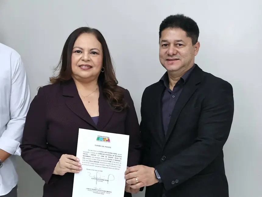 Conselheira titular do Cerf, Lana Teles do Nascimento, e o vice-presidente da Fecomércio/AP, Ari Silva