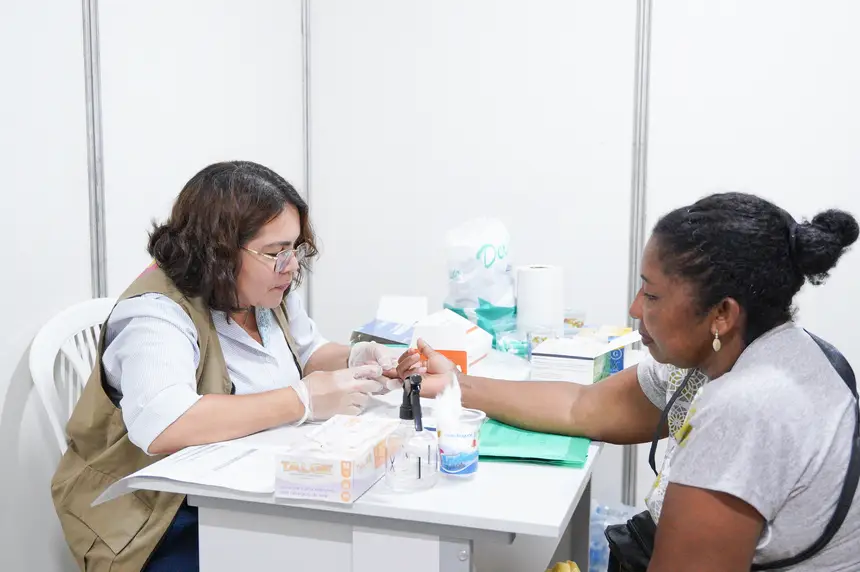 teste rápido foi feito pela equipe da SVS