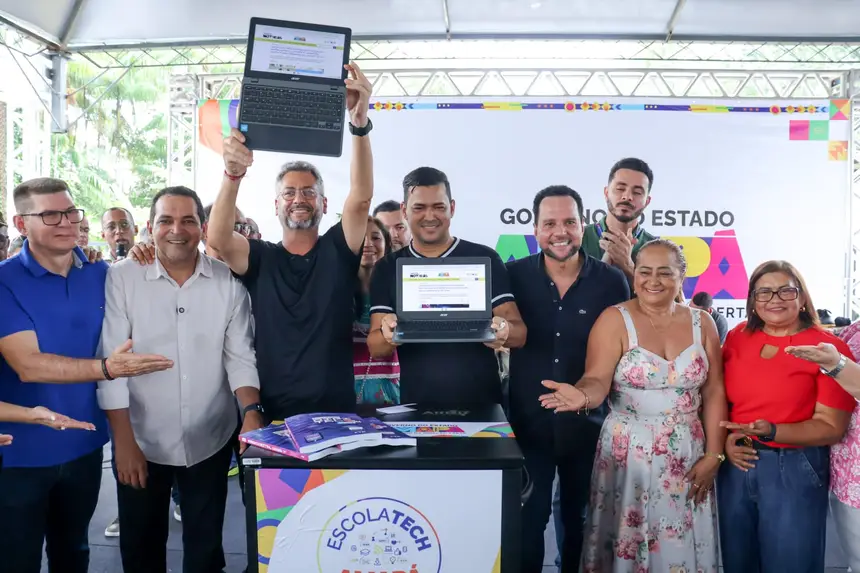 Através do programa Escola Tech Amapá, a escola foi equipada com 36 notebooks de alto desempenho, carrinho de carregamento e acesso à internet via satélite Starlink