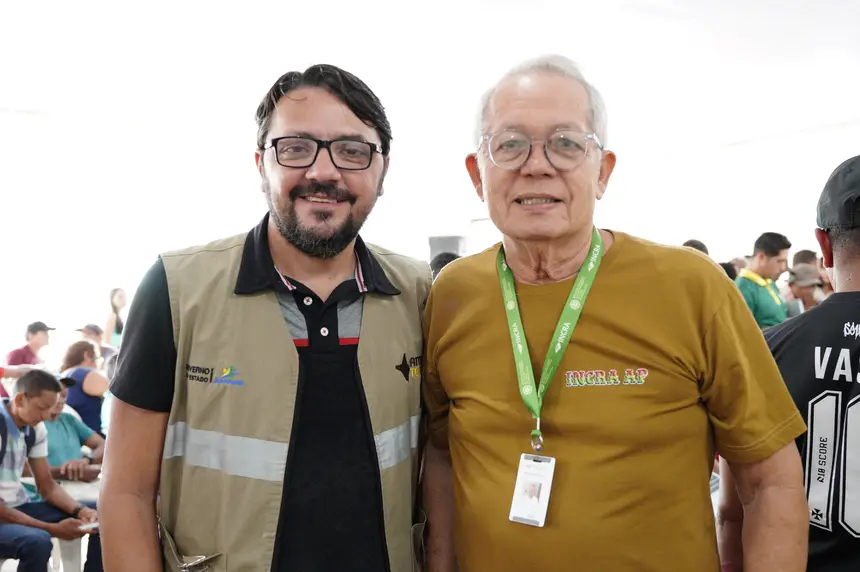 Diretor-presidente do Amapá Terras, Jorge Rafael e superintendente do Incra Gersuliano Pinto
