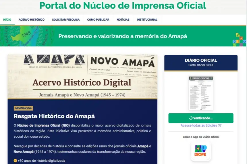 O link à Imprensa Oficial facilita a consulta e amplia o acesso à informação pública.
