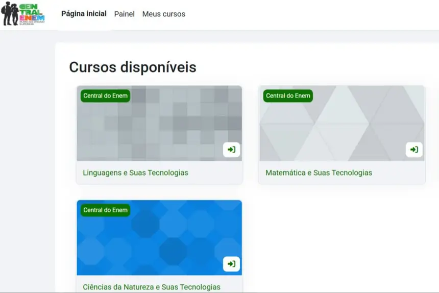 A plataforma digital é separada por áreas do conhecimento