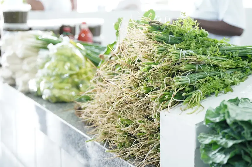 Hortaliças, frutas e derivados ganham balcões organizados e adequados às normas sanitárias no novo prédio.