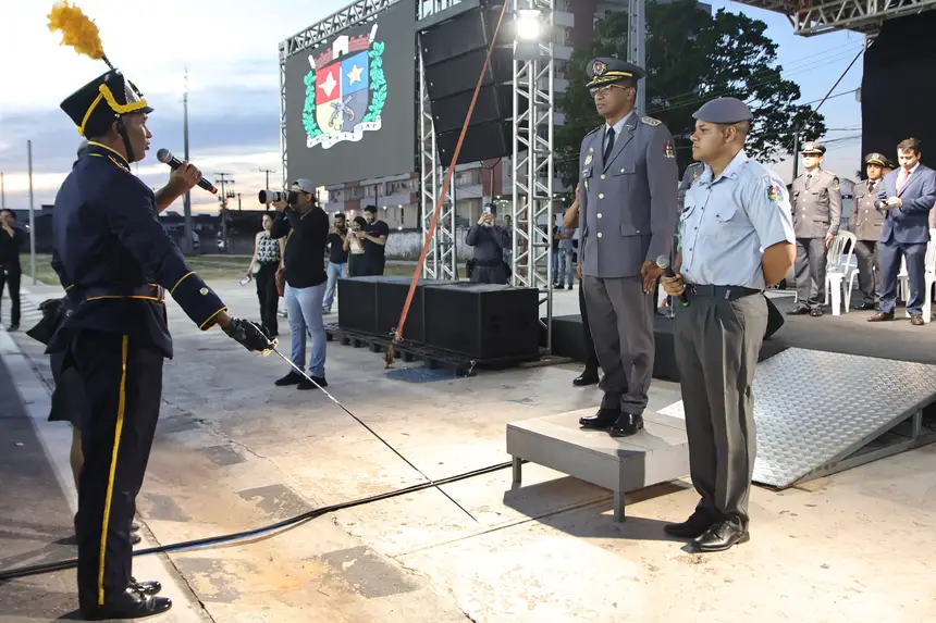Apresentação da tropa ao comandante geral da PM, coronel Márcio Allan