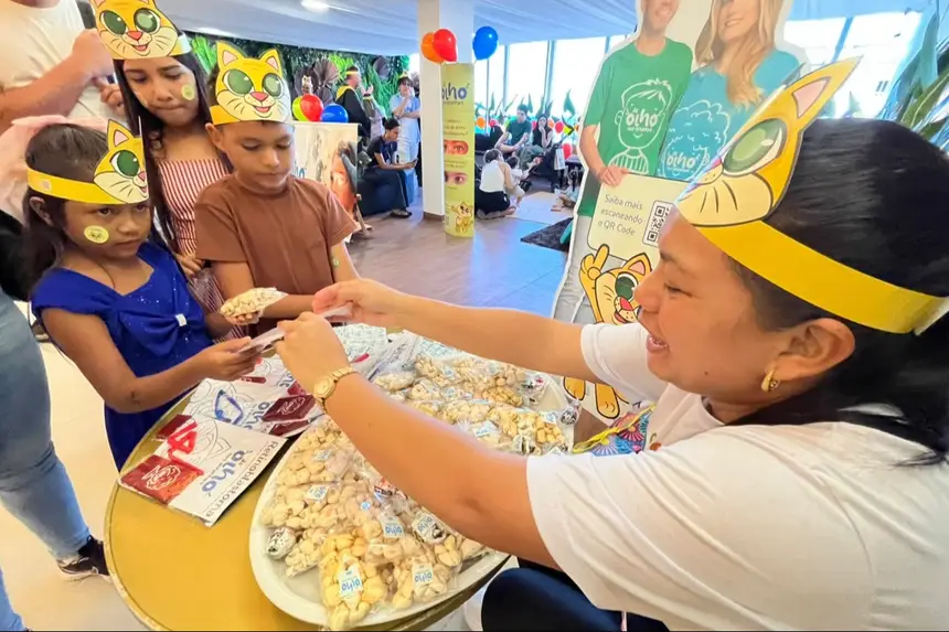 Materiais educativos distribuídos durante a ação no Macapá Shopping