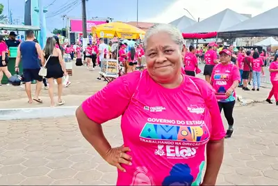 notícia: “É muito forte a emoção que estou sentindo”, diz corredora que participou pela primeira vez da 10ª Corrida e Caminhada da Mulher, em Laranjal do Jari