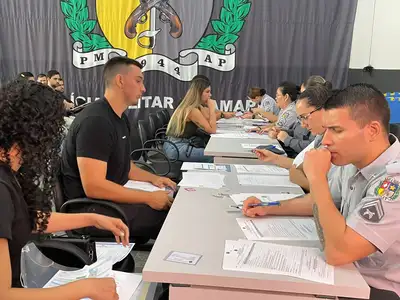 notícia: Quarta turma da PM 2022 inicia fase documental com 400 convocados no Amapá