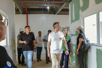 notícia: Governador Clécio visita obras do Hospital de Pequeno Porte com estrutura física já finalizada no município de Amapá