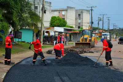 notícia: Mais mobilidade: Governo do Amapá garante asfalto novo e recuperação de ruas no Habitacional Macapaba