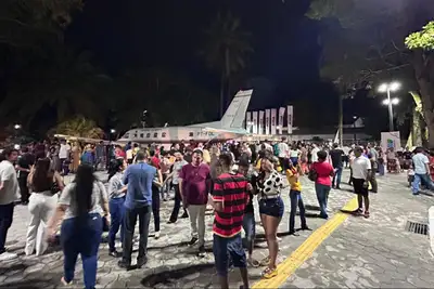 notícia: Com exposição de avião Bandeirante e locomotiva, Parque Residência consolida-se como centro de memória viva