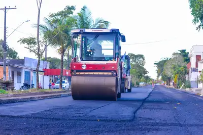 notícia: Pavimentação no bairro Fazendinha realizada pelo Governo do Amapá entra em fase final; obra garante mais mobilidade e dignidade à população