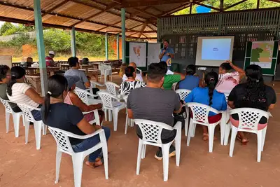 notícia: Moradores do Cupixi participam da 1ª Oficina do Plano de Proteção e revisão do Plano de Manejo da RDS do Rio Iratapuru
