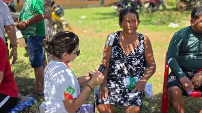 notícia: Segundo dia de ação de saúde reforça assistência aos atletas indígenas durante festival em Oiapoque